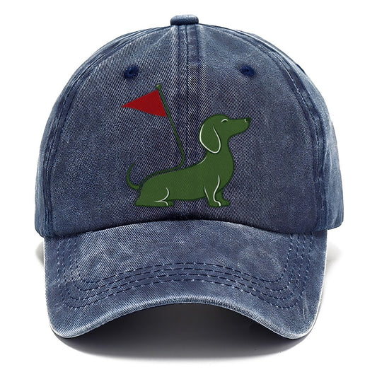 Golf Dachshund Flag Classic Cap – Twilight Navy