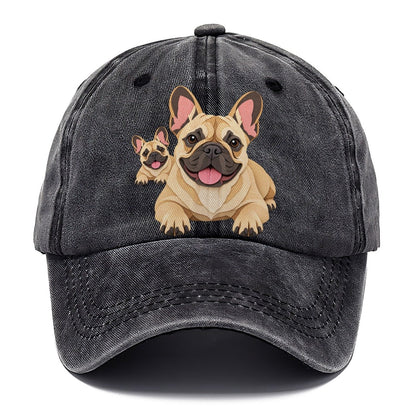 Cut-Paper Collage French Bulldog Lying Down Classic Cap – Graphite