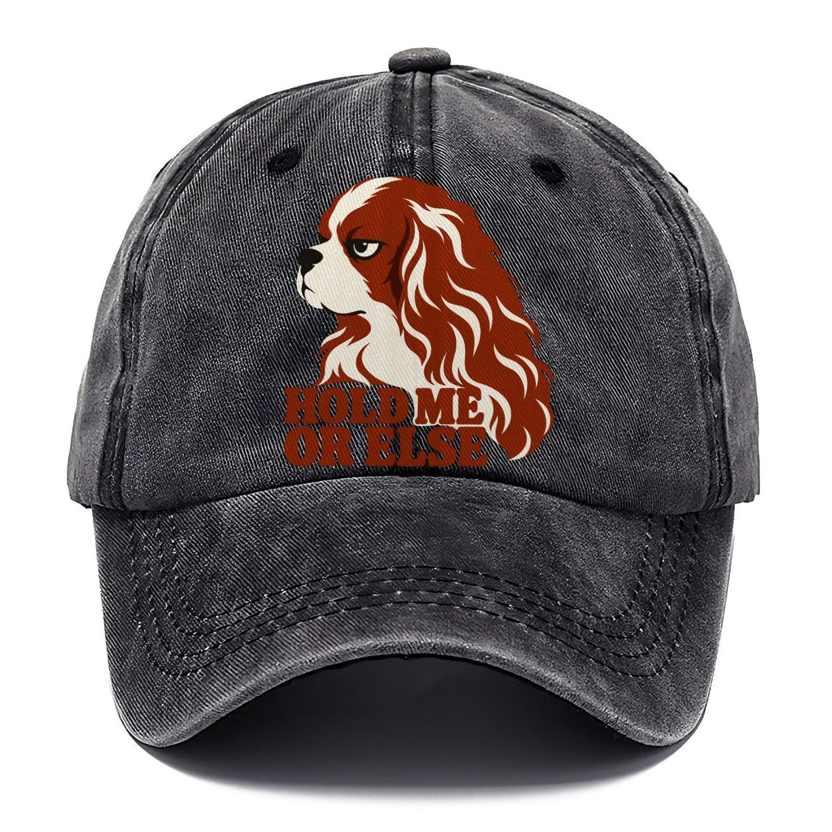 Cavalier King Charles Spaniel Hold Me Or Else Classic Cap – Graphite