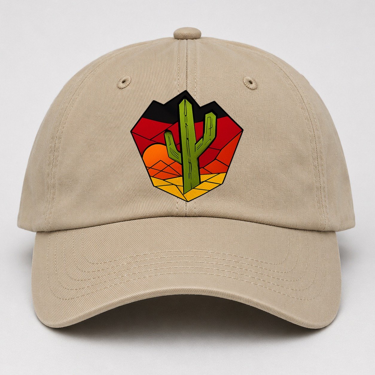 Saguaro Sunset Silhouette Baseball Cap – Khaki