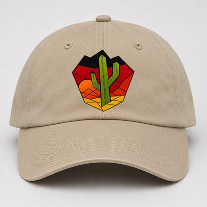 Saguaro Sunset Silhouette Baseball Cap – Khaki