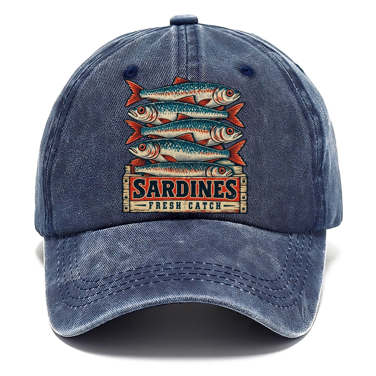 Sardine Crate Label Fishing Club Classic Cap – Twilight Navy