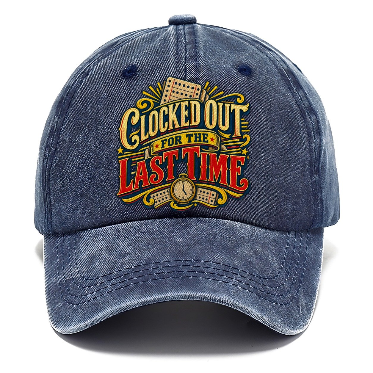 Clocked Out For The Last Time Retired Living Classic Cap – Twilight Navy