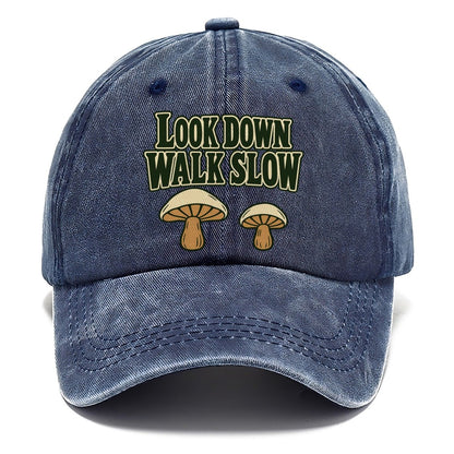 Look Down Walk Slow Foraging And Mycology Classic Cap – Twilight Navy