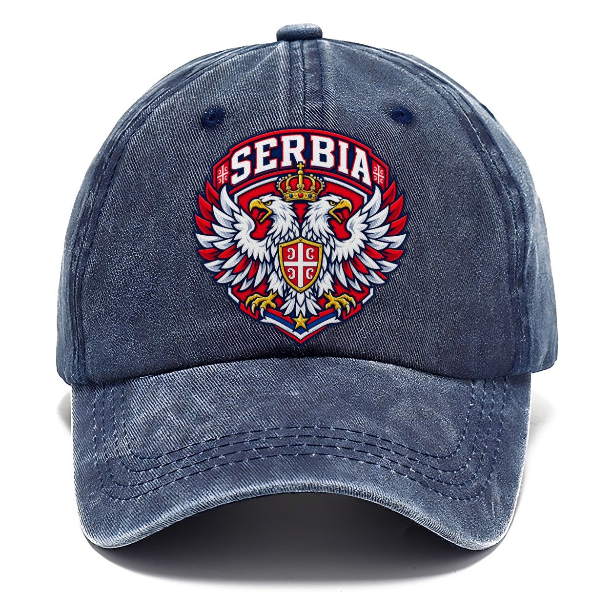 Serbia Retro Badge Country Logos Classic Cap – Twilight Navy