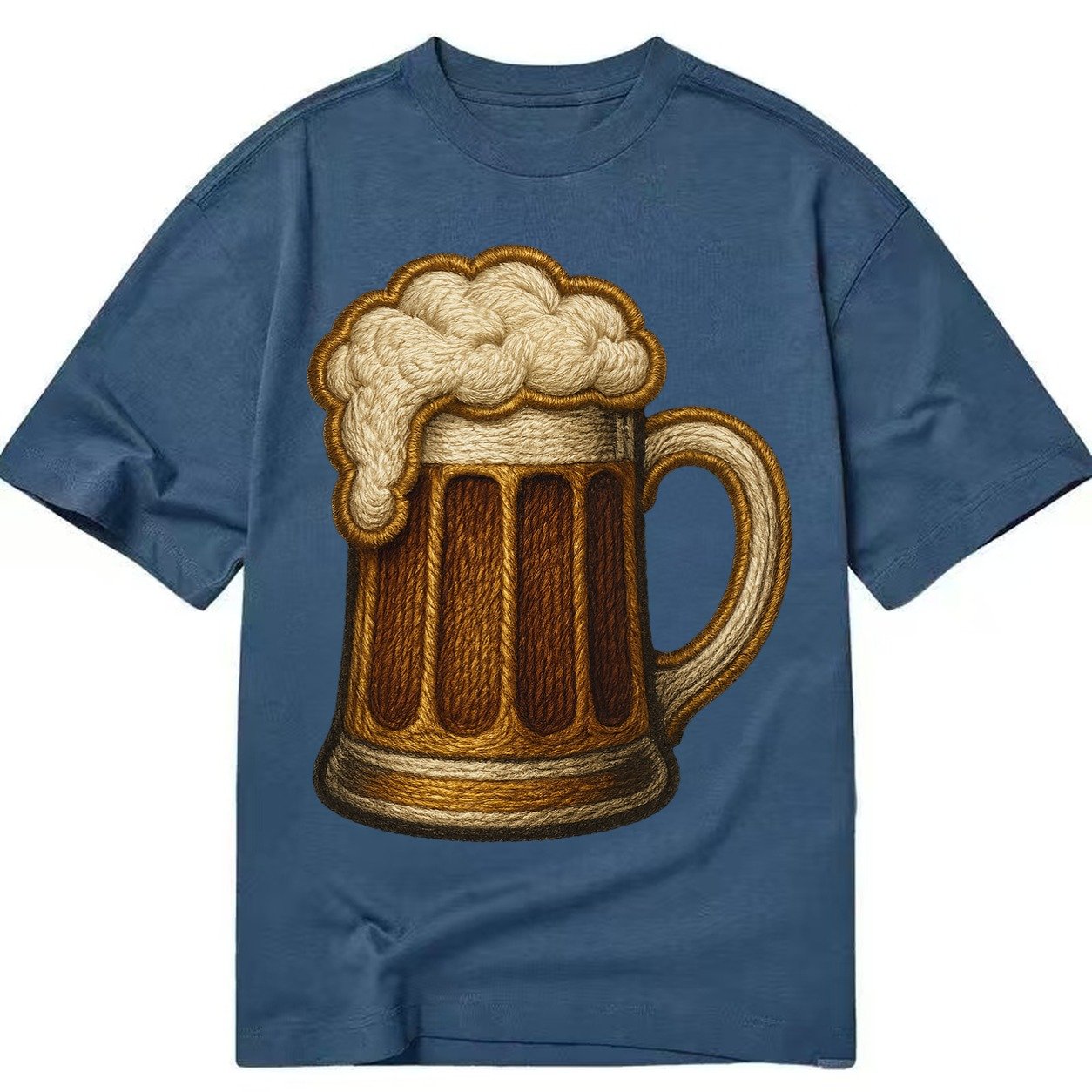 Beer Mug Frosted Mug With Foam Head Classic T-shirt – Twilight Navy