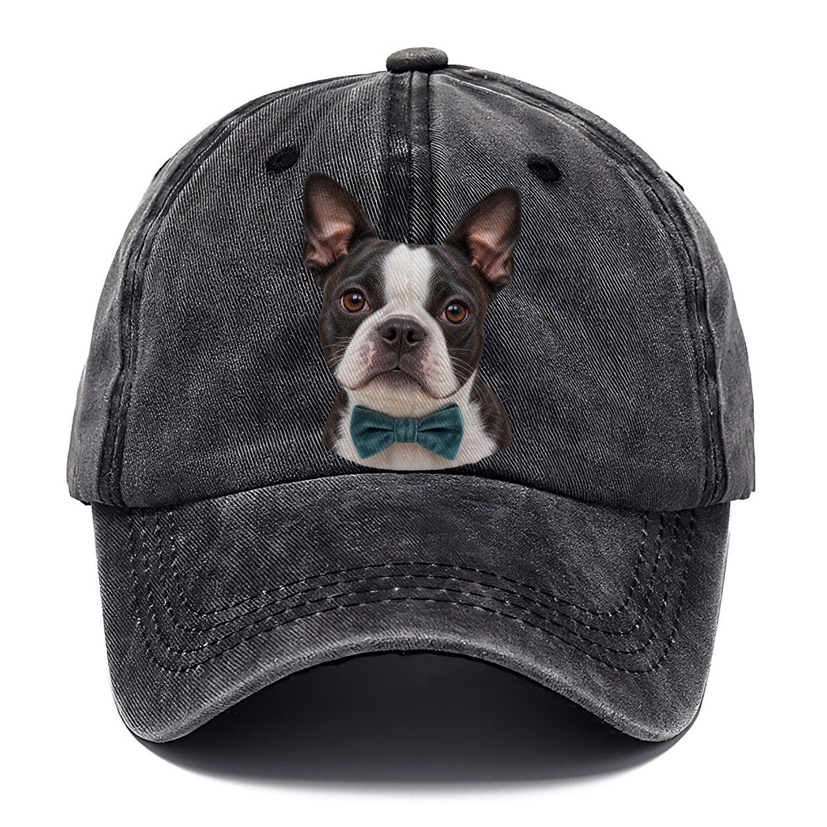 Boston Terrier Velvet Bow Character Club Classic Cap – Graphite