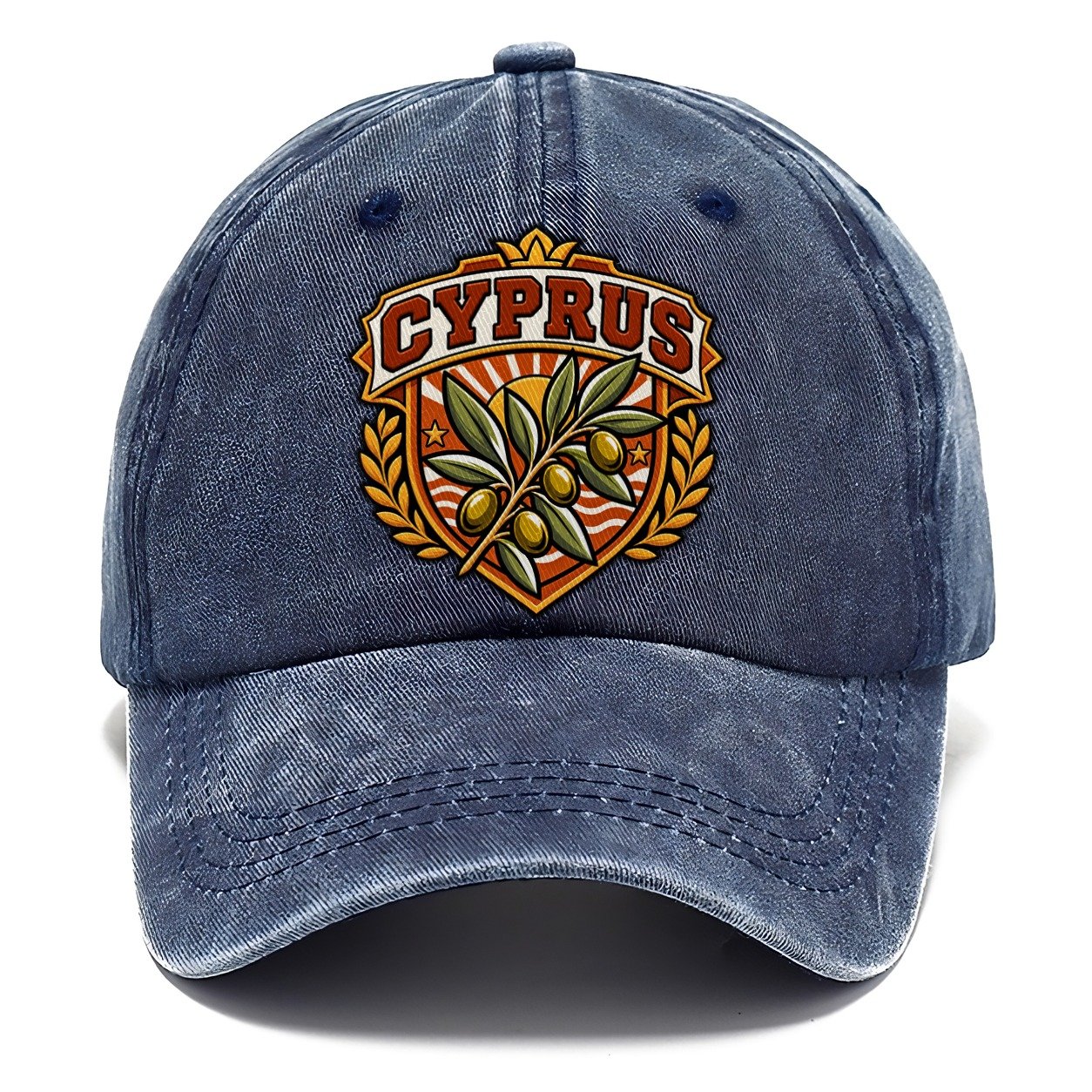Cyprus Retro Badge Country Logos Classic Cap – Twilight Navy