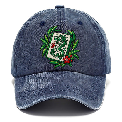 Green Dragon Mahjong Game Night Classic Cap – Twilight Navy