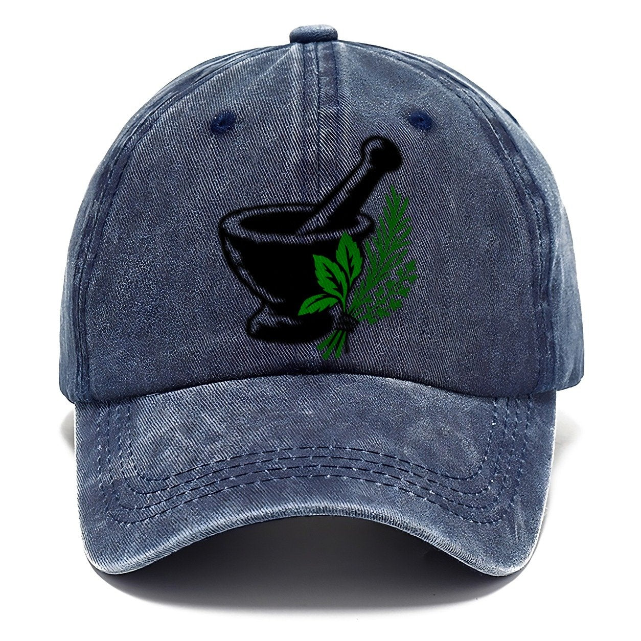 Mortar And Pestle With Herbs Witch Magic Classic Cap – Twilight Navy