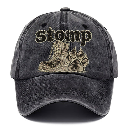 A Battered Lace Up Boot Beside One Large Dog Paw Print Bark For Me Classic Cap – Graphite
