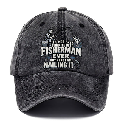 Best Fisherman Ever Nailing It Classic Cap – Graphite
