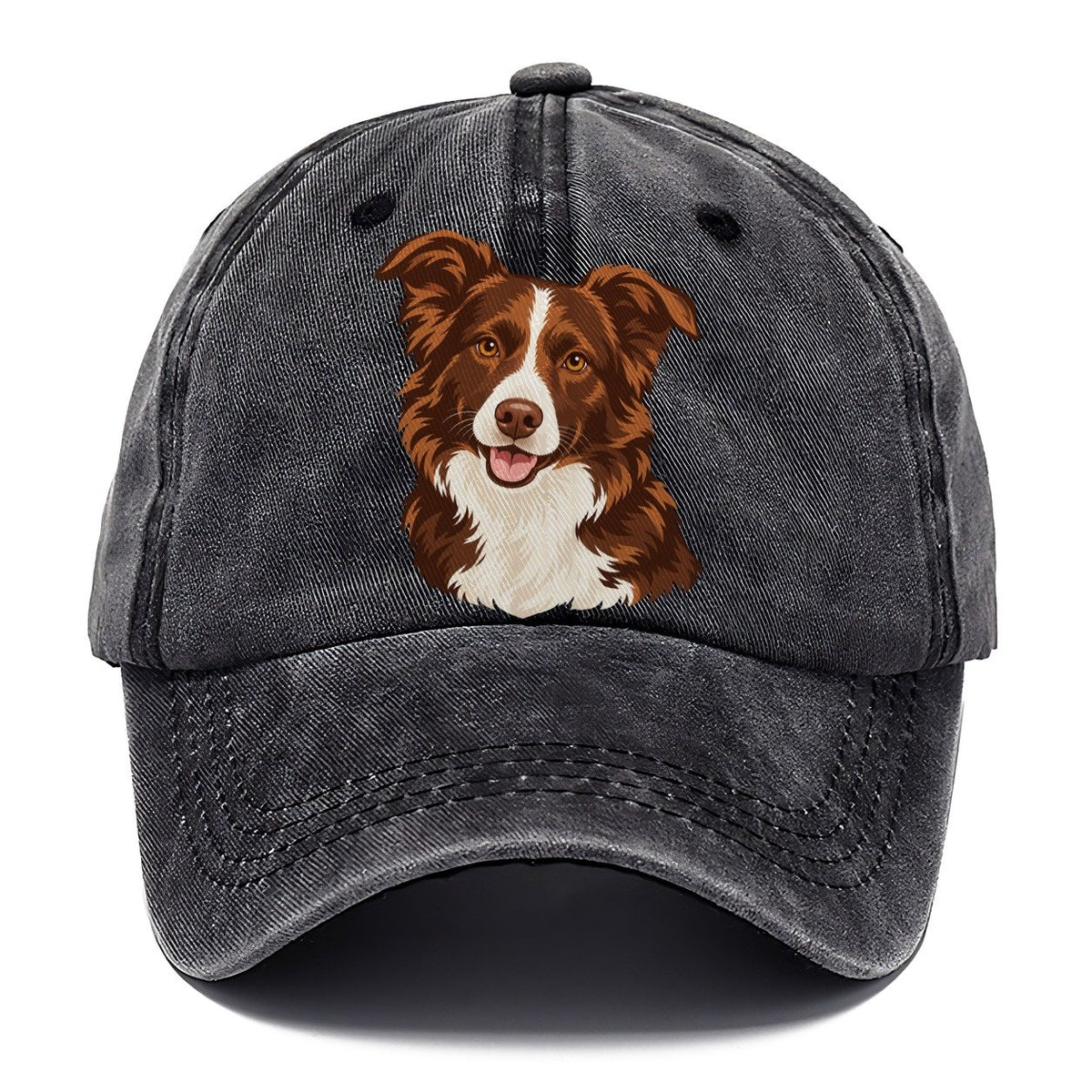 Brown and White Aussie Dog Classic Cap – Graphite