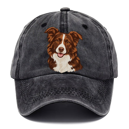 Brown and White Aussie Dog Classic Cap – Graphite