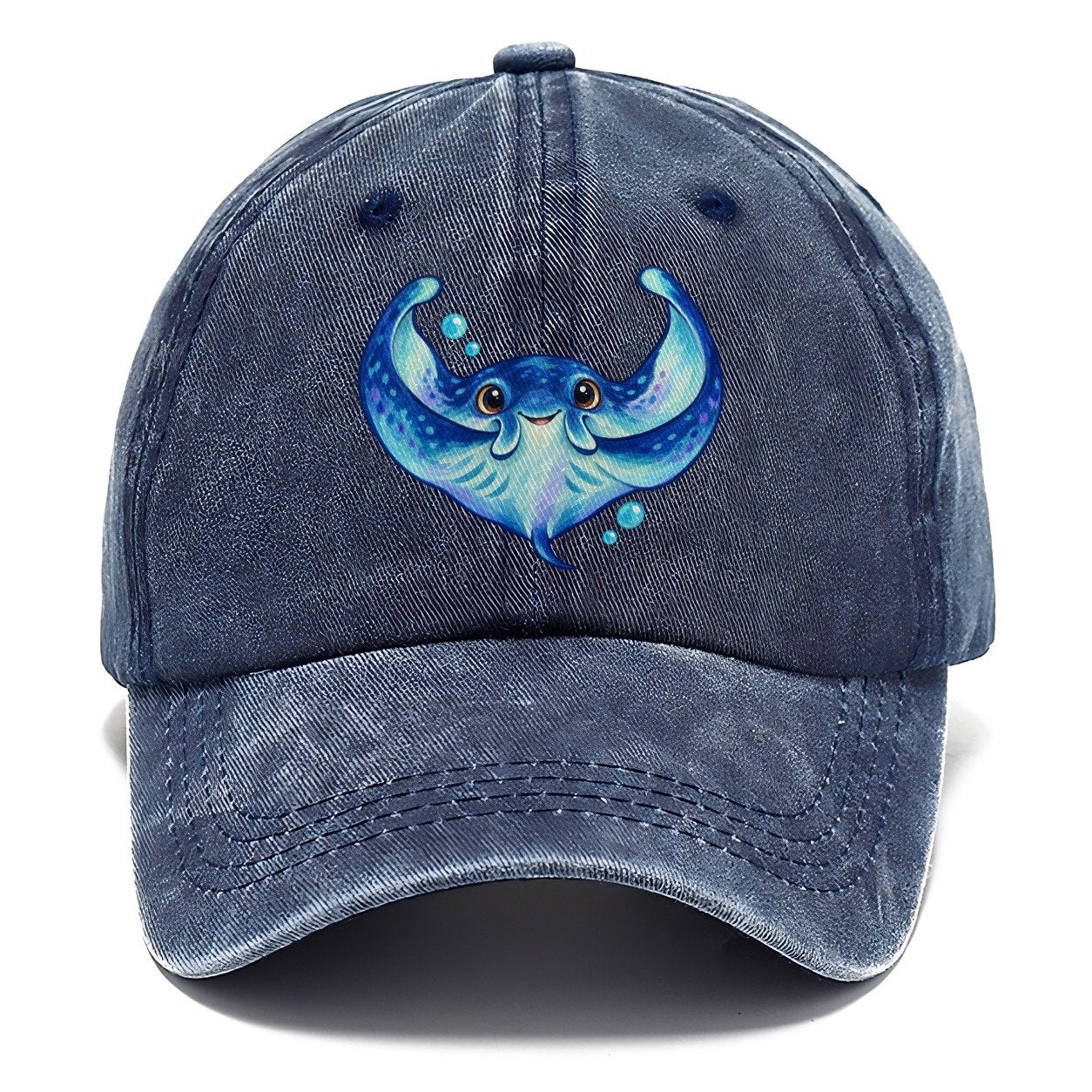 Manta Ray Wing Hug Sea Sprite Classic Cap – Twilight Navy