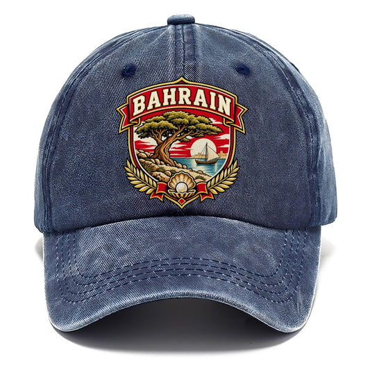 Bahrain Retro Badge Country Logos Classic Cap – Twilight Navy
