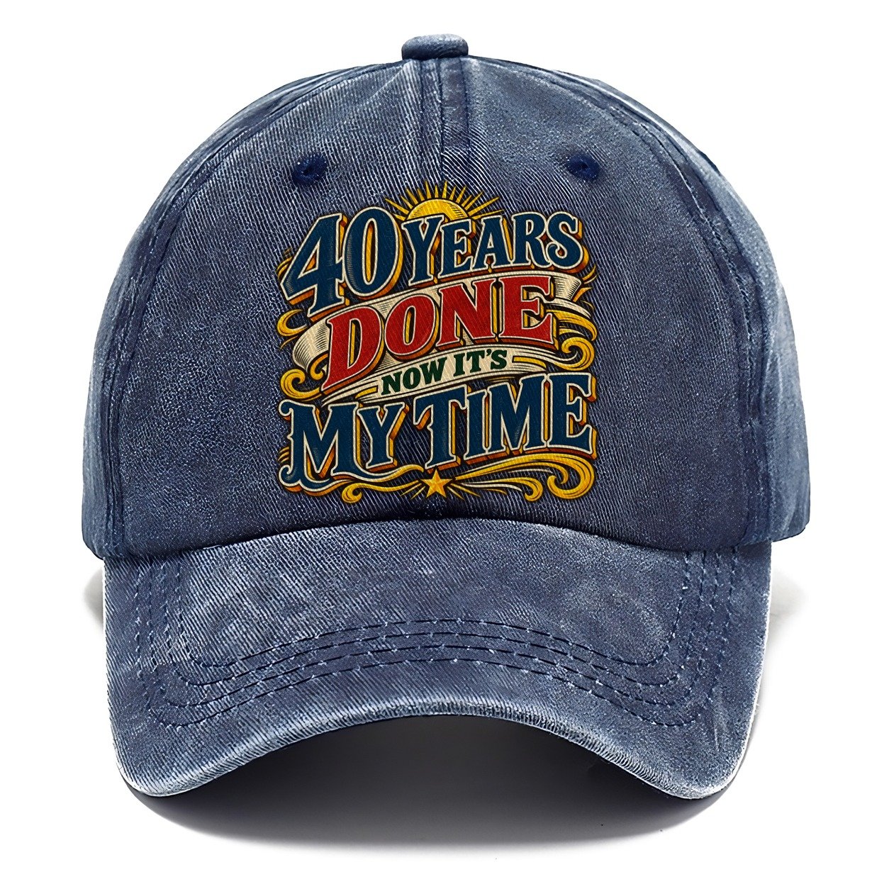 40 Years Done Now It S My Time Retired Living Classic Cap – Twilight Navy