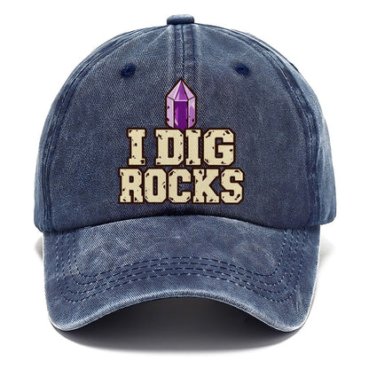 I Dig Rocks Rocks And Minerals Classic Cap – Twilight Navy