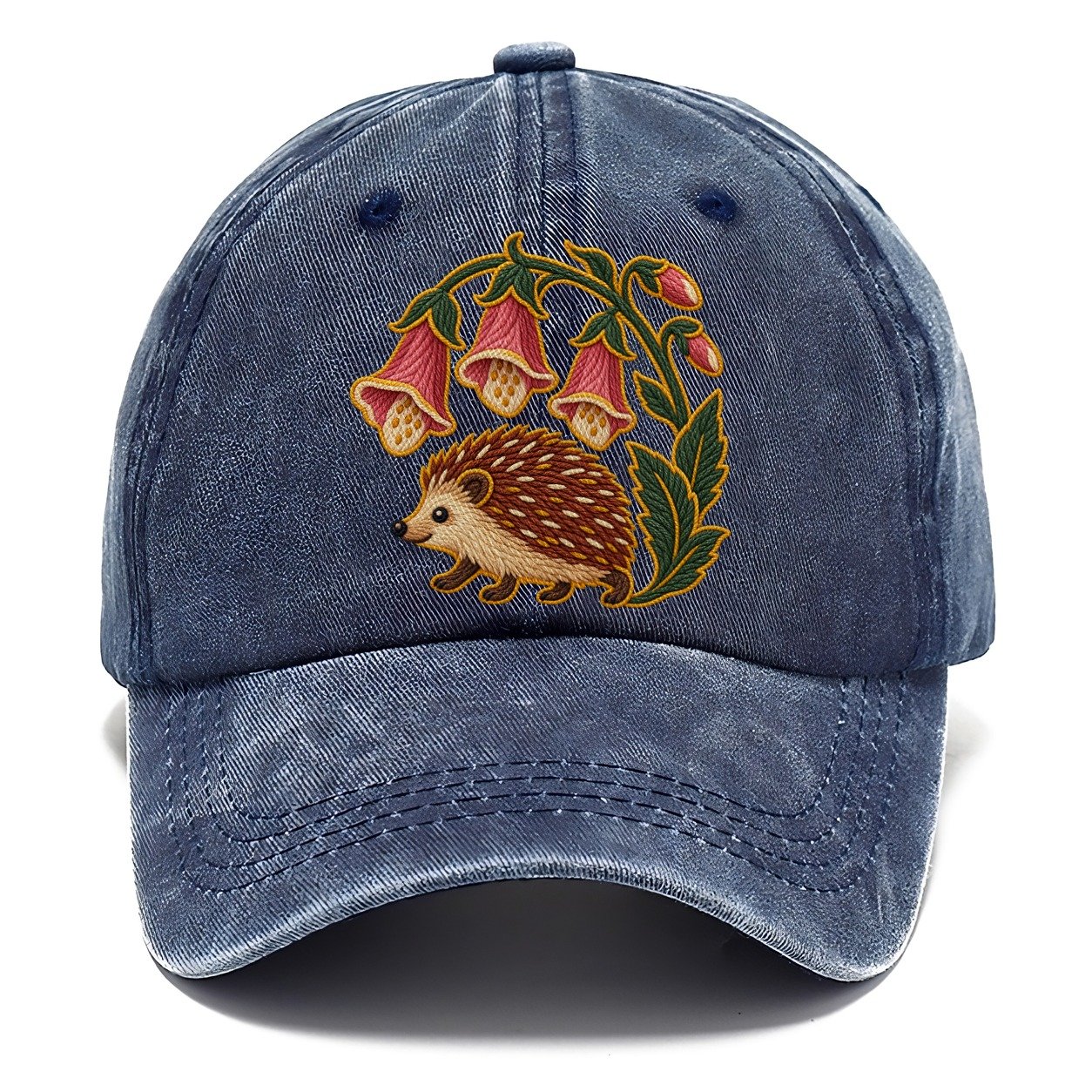 English Foxglove And Hedgehog Uk Culture Heritage Classic Cap – Twilight Navy