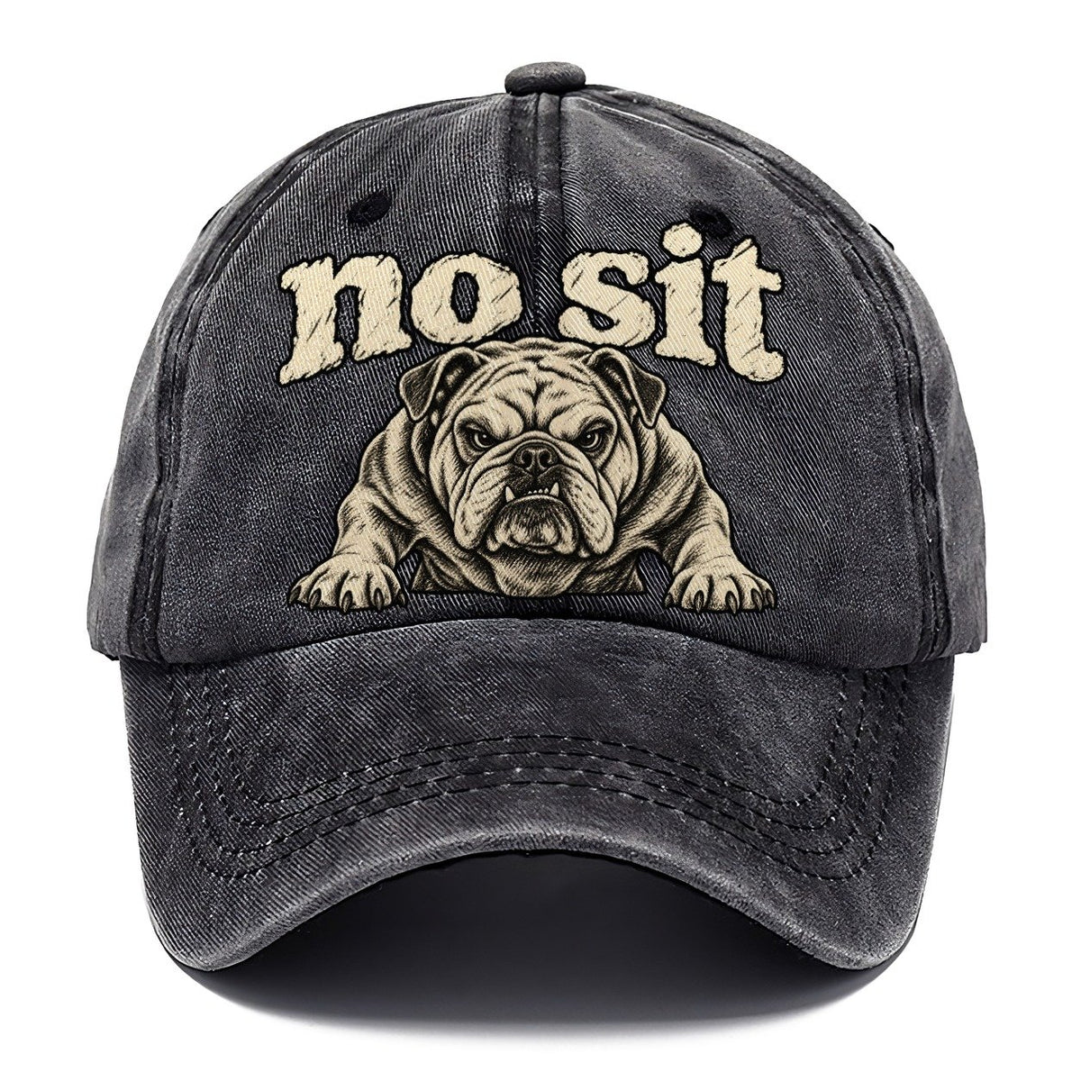 A Stocky Bulldog Planted Square On Braced Front Legs Head And Chest Only Bark For Me Classic Cap – Graphite