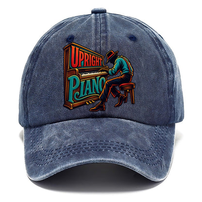 Upright Piano Wordmark Music Instruments Classic Cap – Twilight Navy