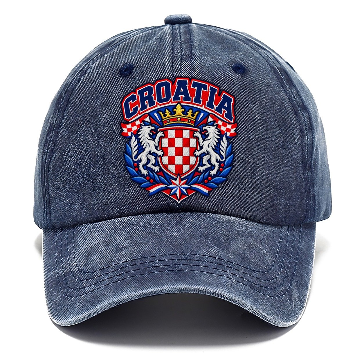 Croatia Retro Badge Country Logos Classic Cap – Twilight Navy