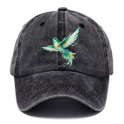 Teal Watercolor Hummingbird Classic Cap – Graphite