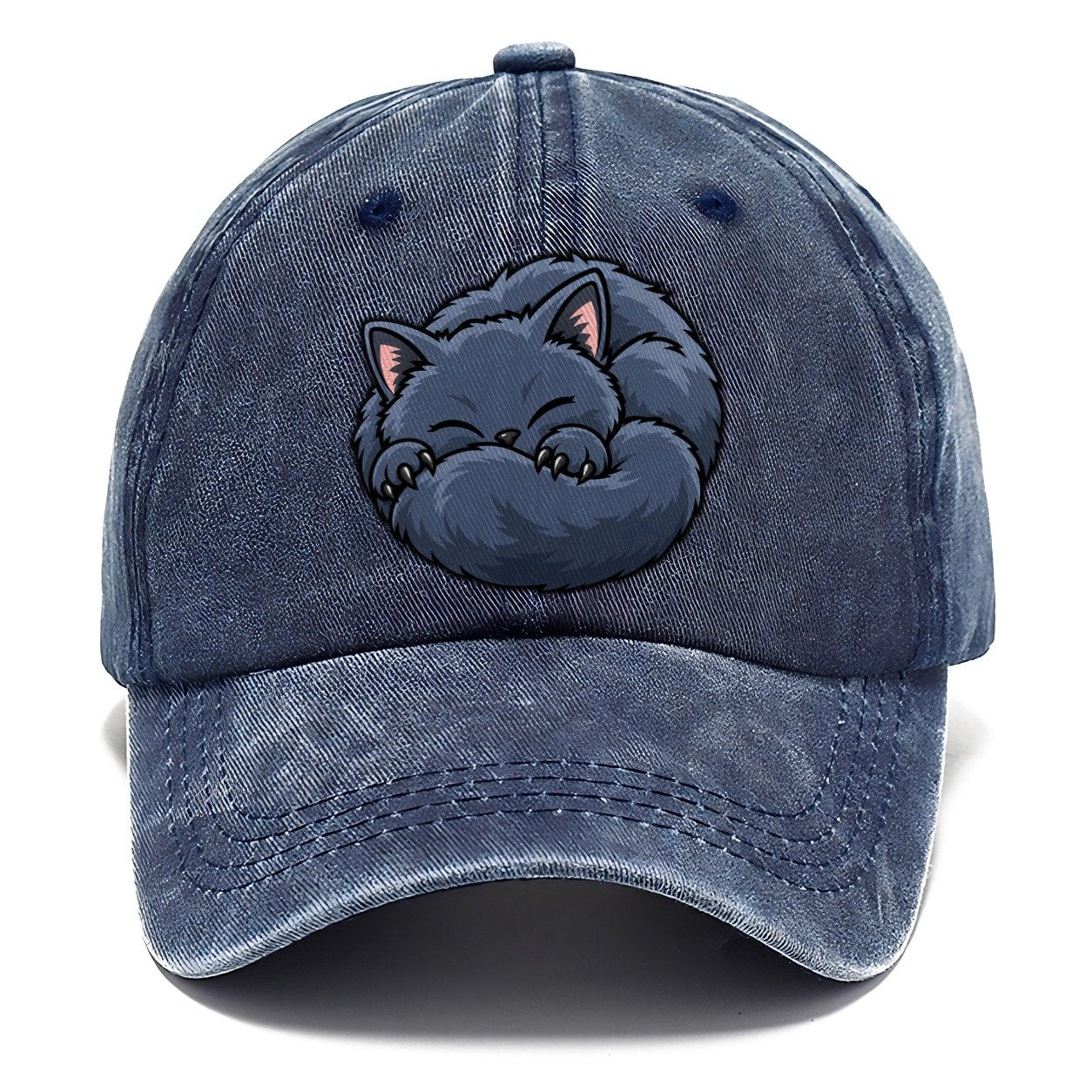 British Shorthair Sleeping Peeking Cats Classic Cap – Twilight Navy
