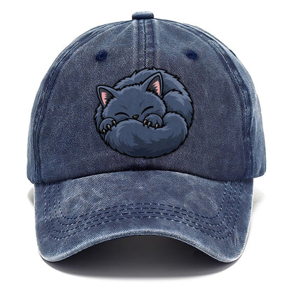 British Shorthair Sleeping Peeking Cats Classic Cap – Twilight Navy