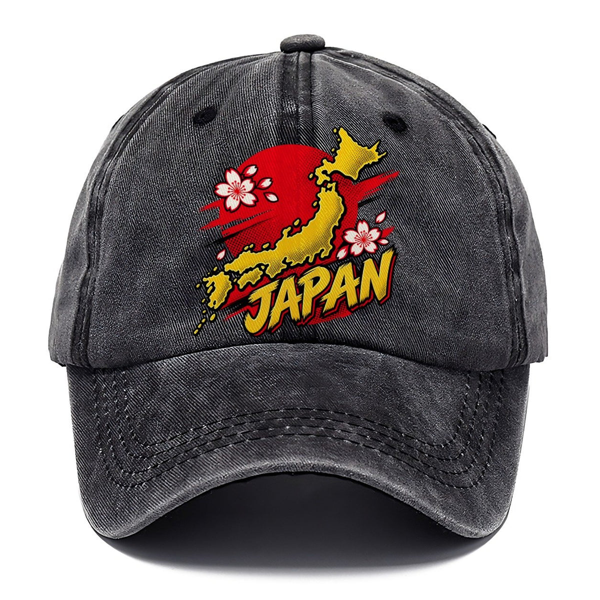 Japan Map Cherry Blossom Sun Classic Cap – Graphite
