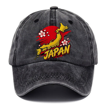 Japan Map Cherry Blossom Sun Classic Cap – Graphite