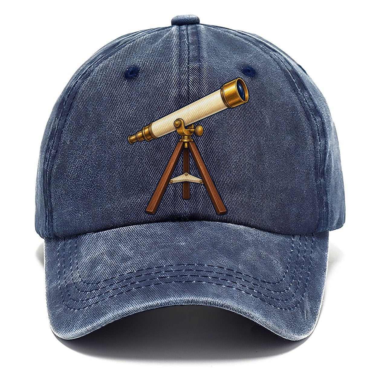 Brass Refractor On Its Tripod Astronomy And Stargazing Classic Cap – Twilight Navy