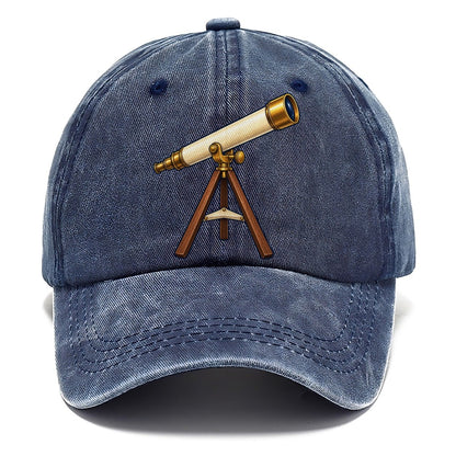 Brass Refractor On Its Tripod Astronomy And Stargazing Classic Cap – Twilight Navy