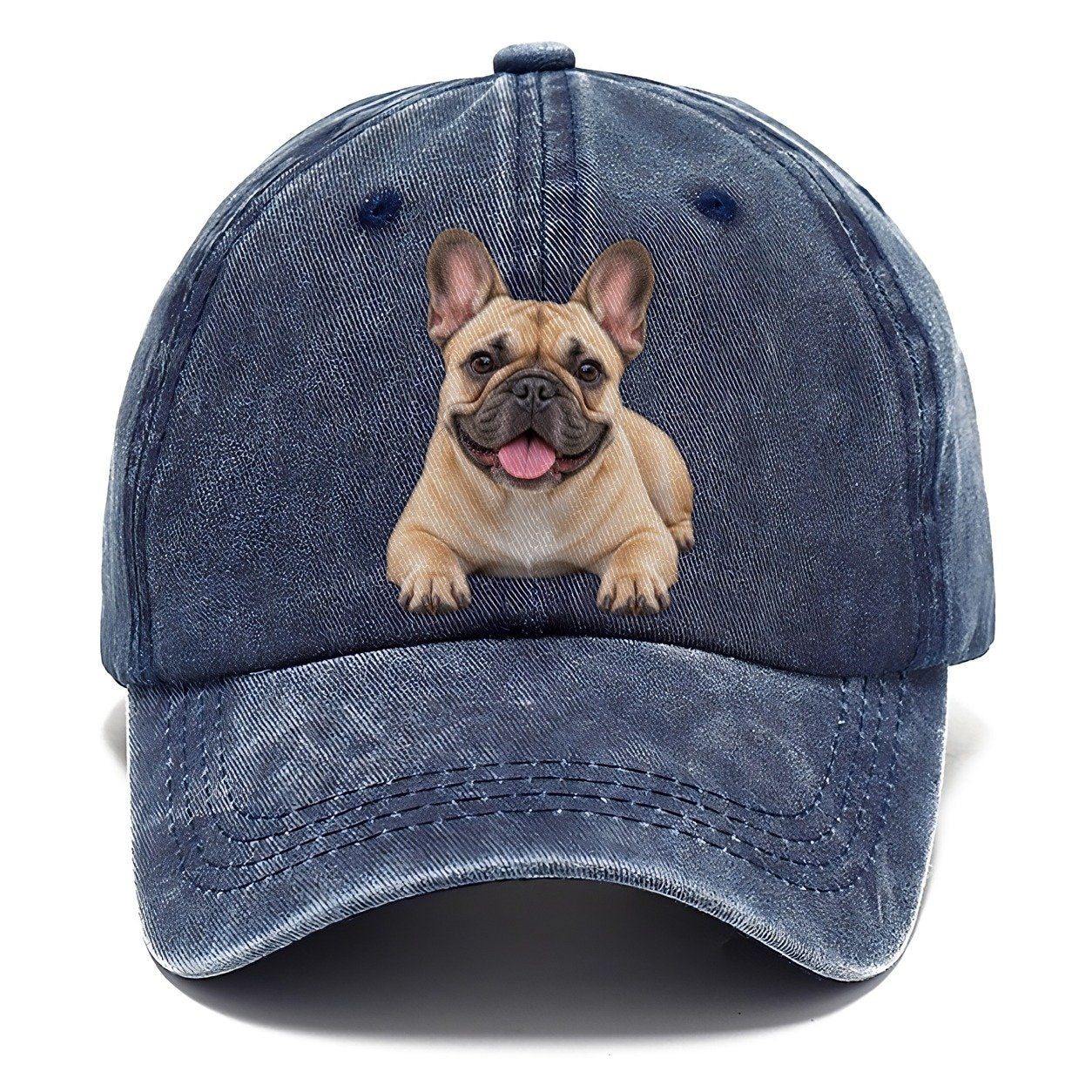 French Bulldog Lying Down Top Breeds Classic Cap – Twilight Navy