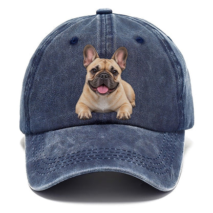 French Bulldog Lying Down Top Breeds Classic Cap – Twilight Navy
