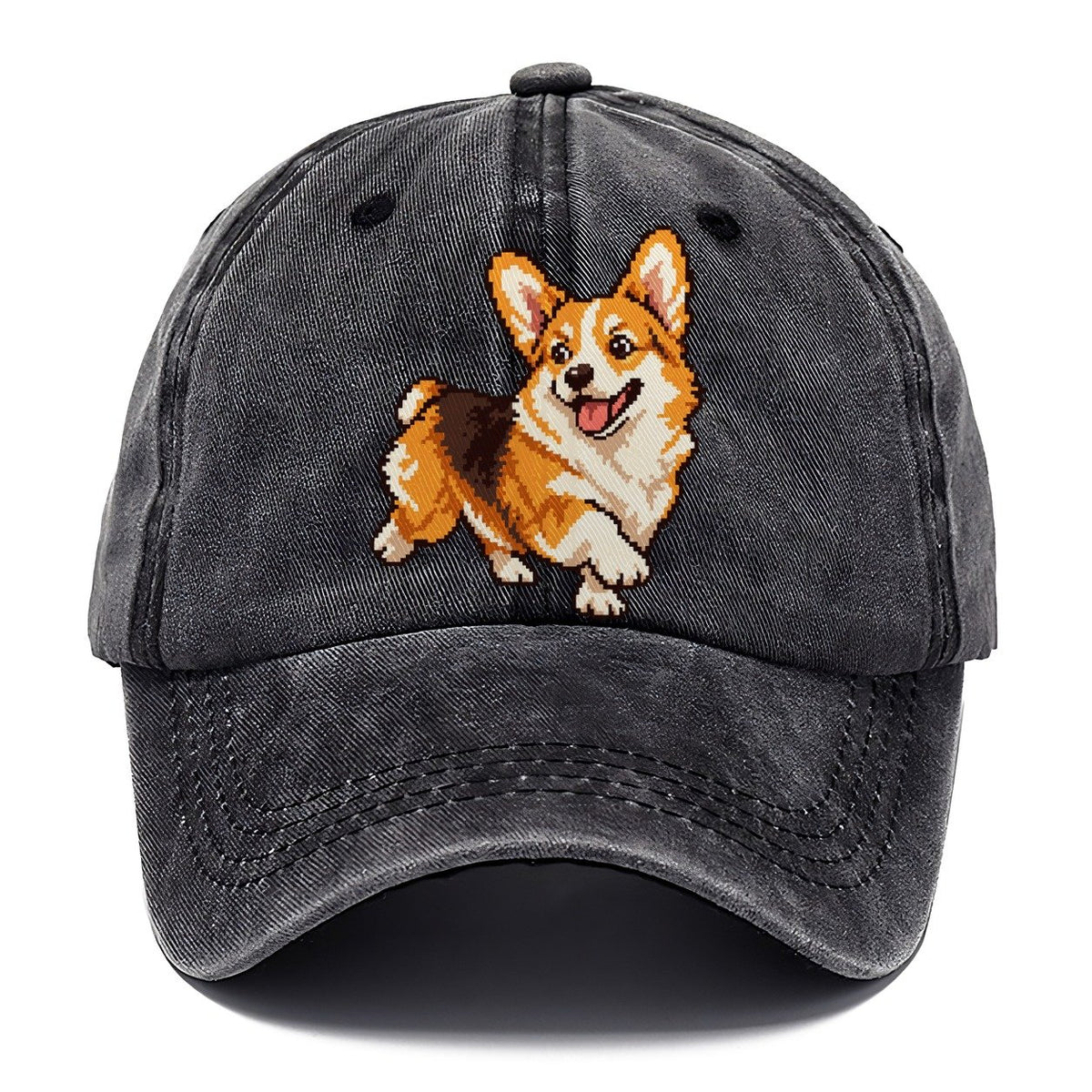 Pixel Art Corgi Classic Cap – Graphite