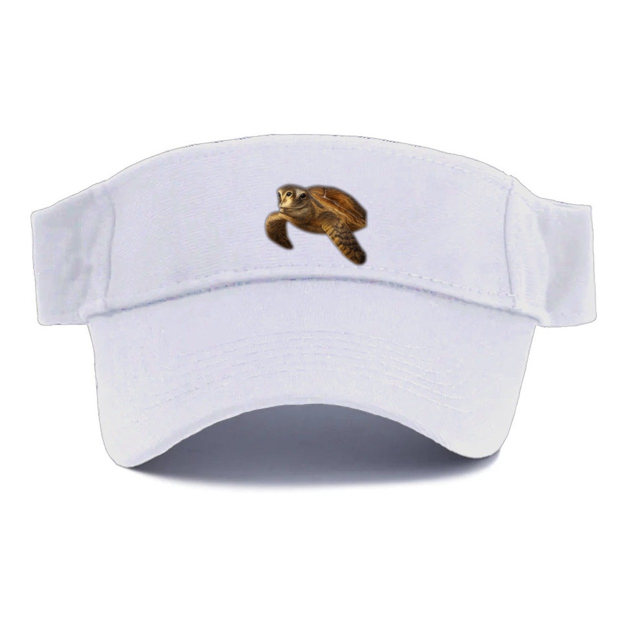 Sea Turtle Portrait Design Visor – White