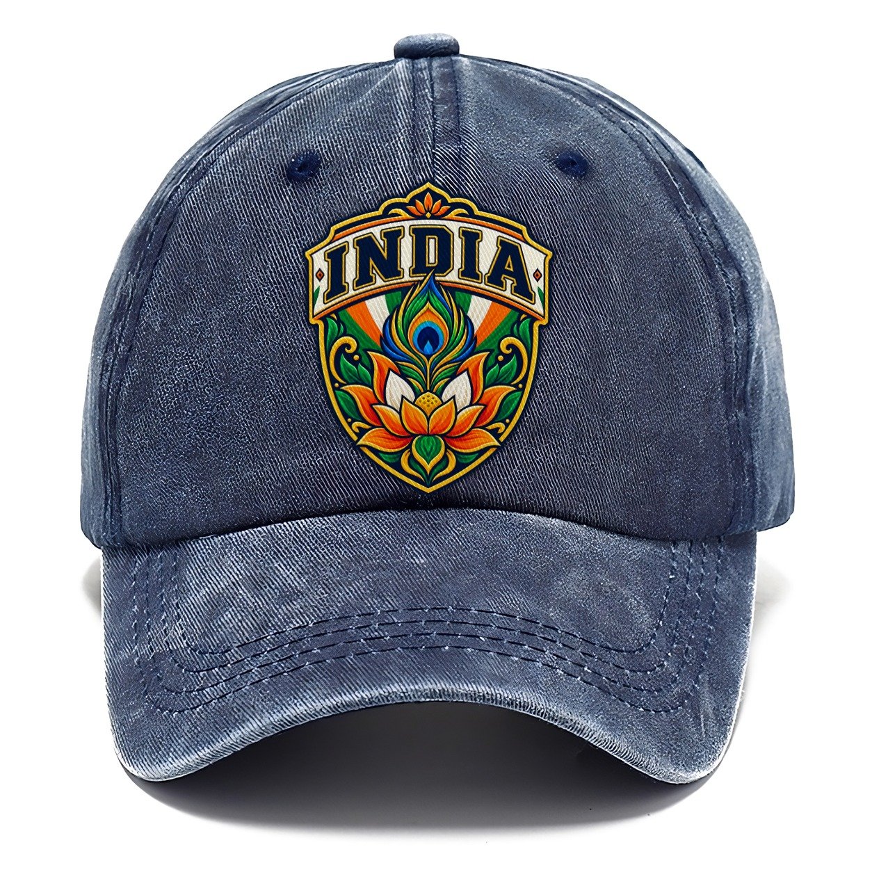 India Retro Badge Country Logos Classic Cap – Twilight Navy