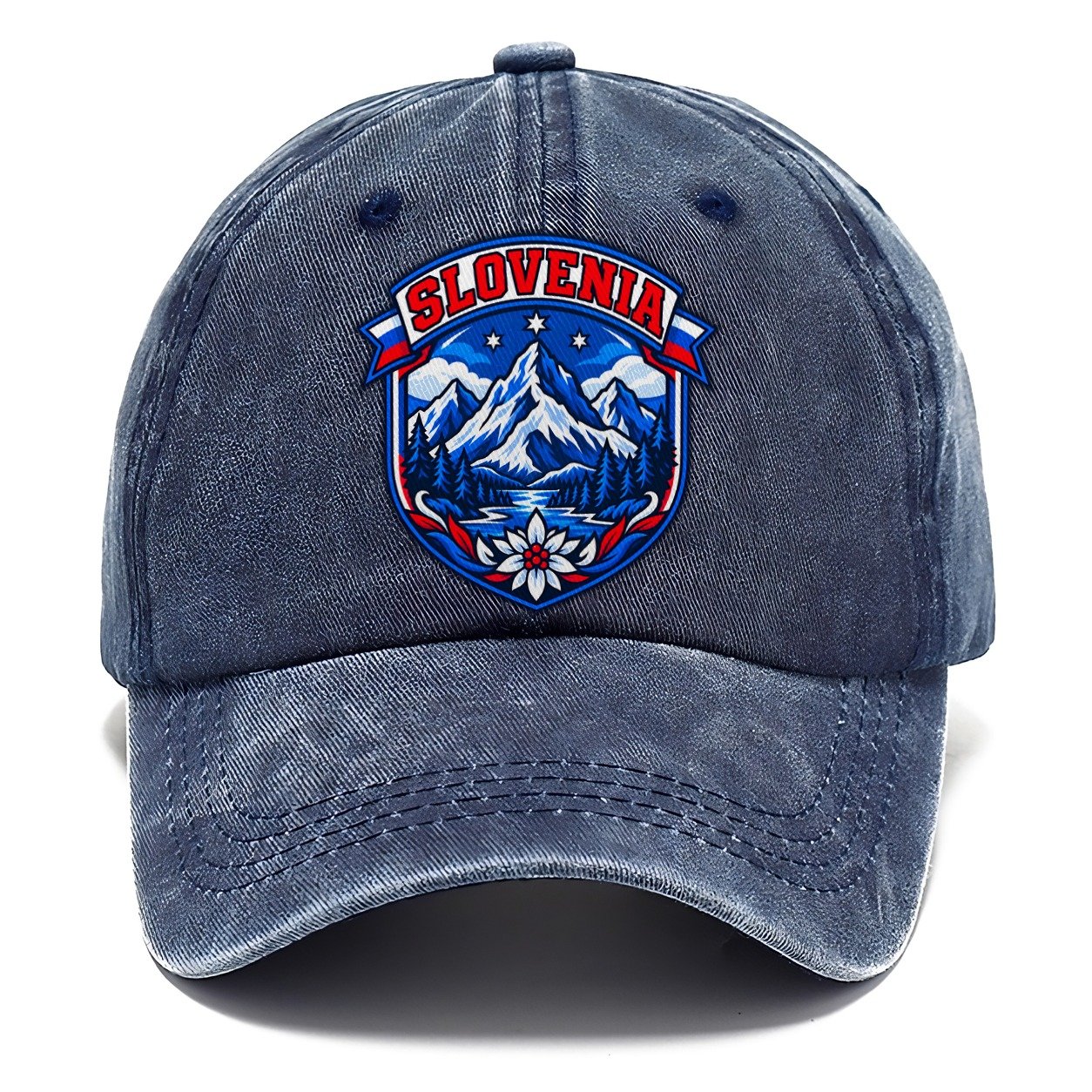Slovenia Retro Badge Country Logos Classic Cap – Twilight Navy
