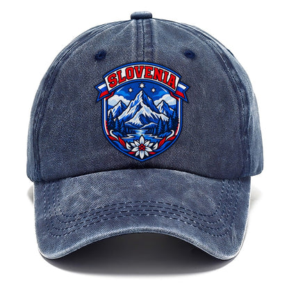Slovenia Retro Badge Country Logos Classic Cap – Twilight Navy