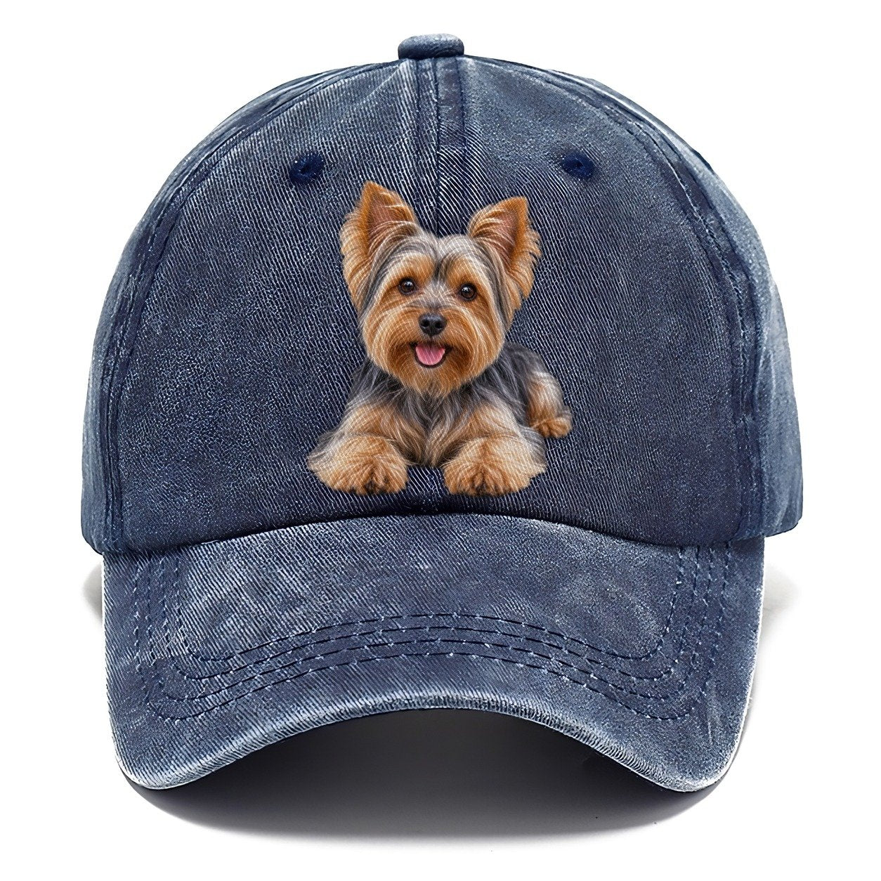 Yorkshire Terrier Lying Down Top Breeds Classic Cap – Twilight Navy