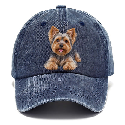 Yorkshire Terrier Lying Down Top Breeds Classic Cap – Twilight Navy