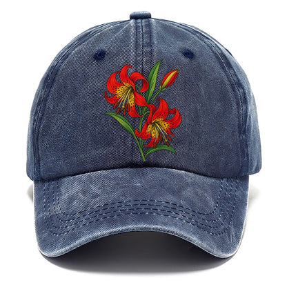 Saskatchewan Western Red Lily Canada Cultural Icons Classic Cap – Twilight Navy