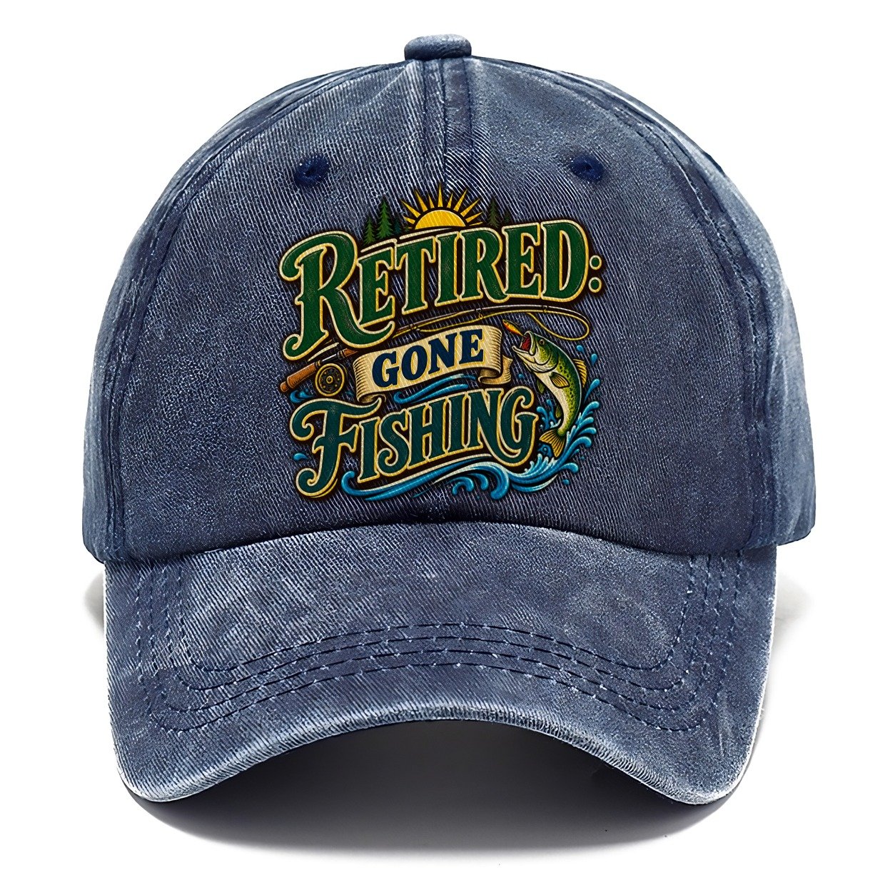 Retired Gone Fishing Retired Living Classic Cap – Twilight Navy