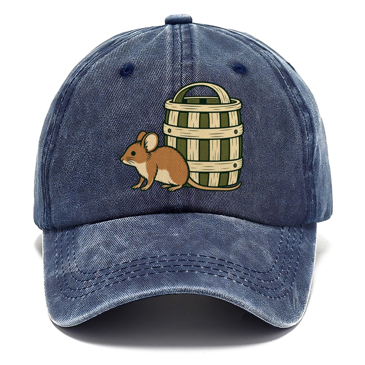 Field Mouse And Basket Foraging And Mycology Classic Cap – Twilight Navy