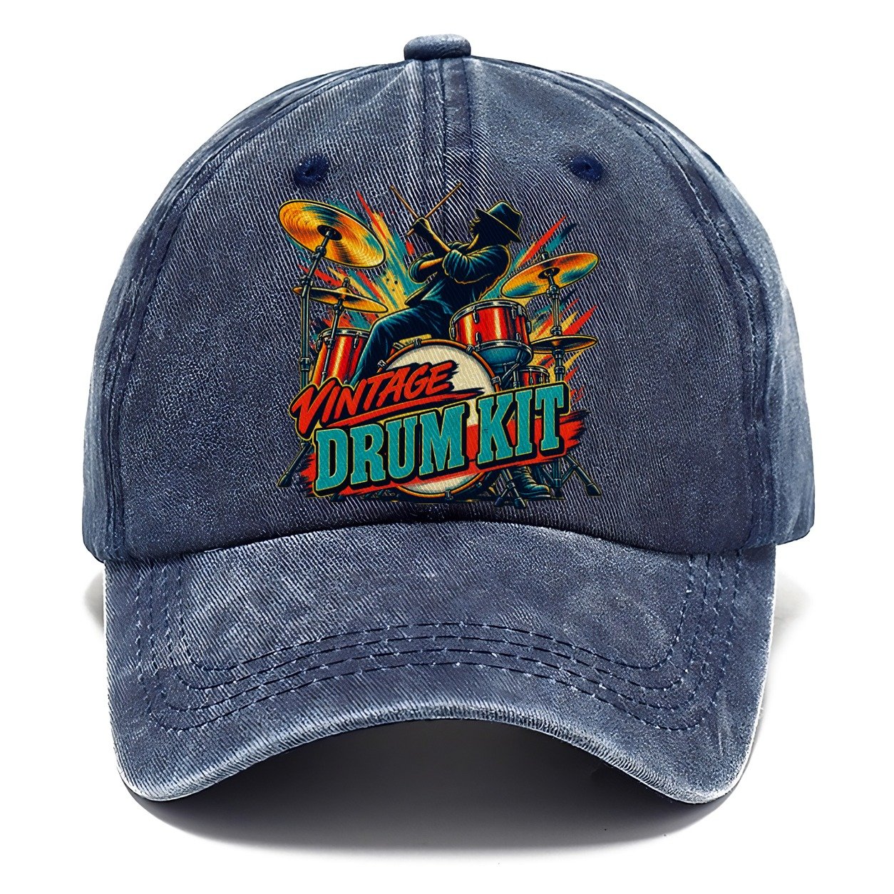 Vintage Drum Kit Music Instruments Classic Cap – Twilight Navy