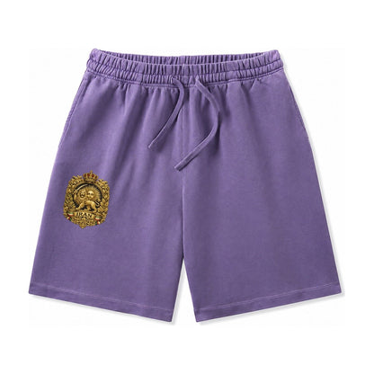 Iran Lion Sun Badge Washed Shorts – Purple
