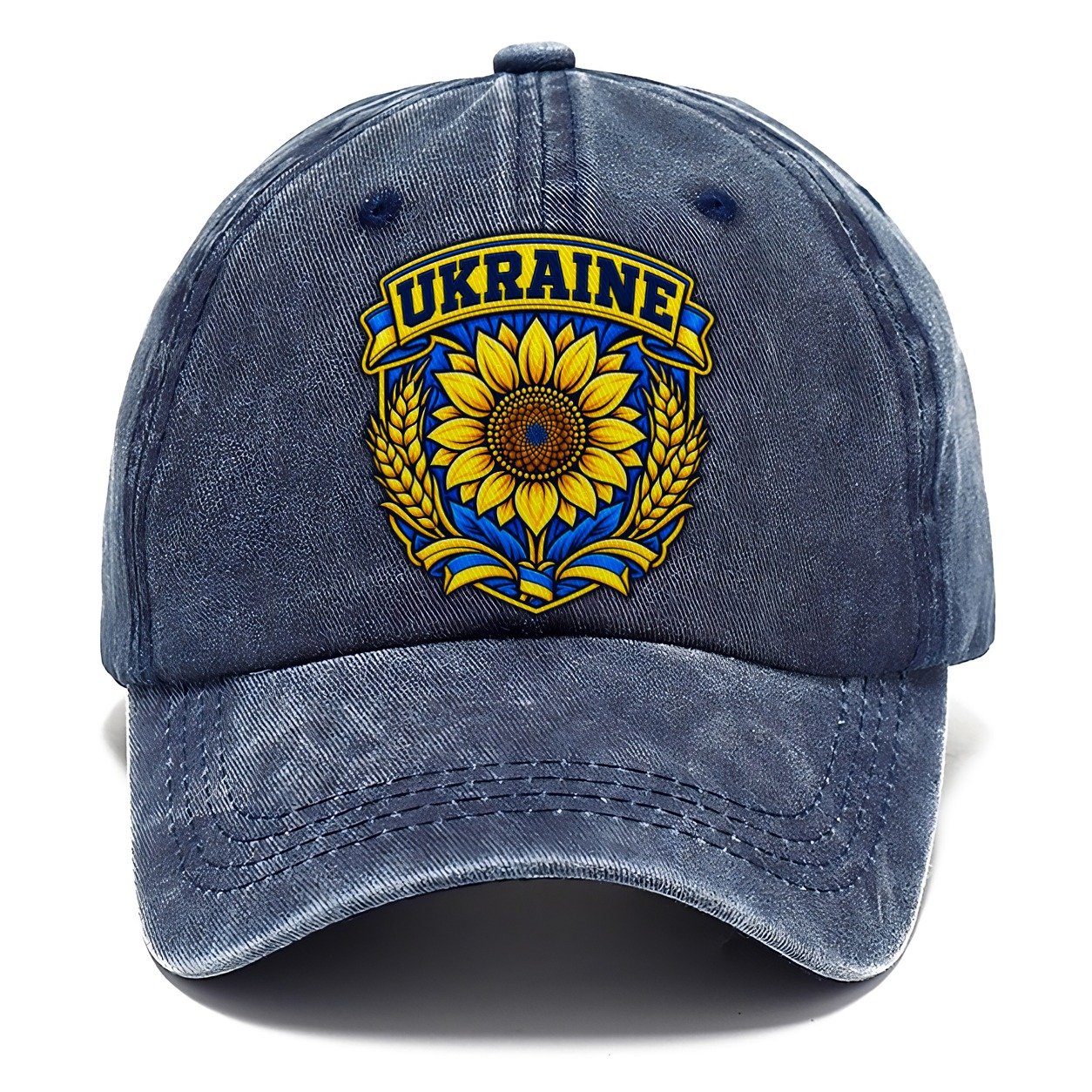 Ukraine Retro Badge Country Logos Classic Cap – Twilight Navy