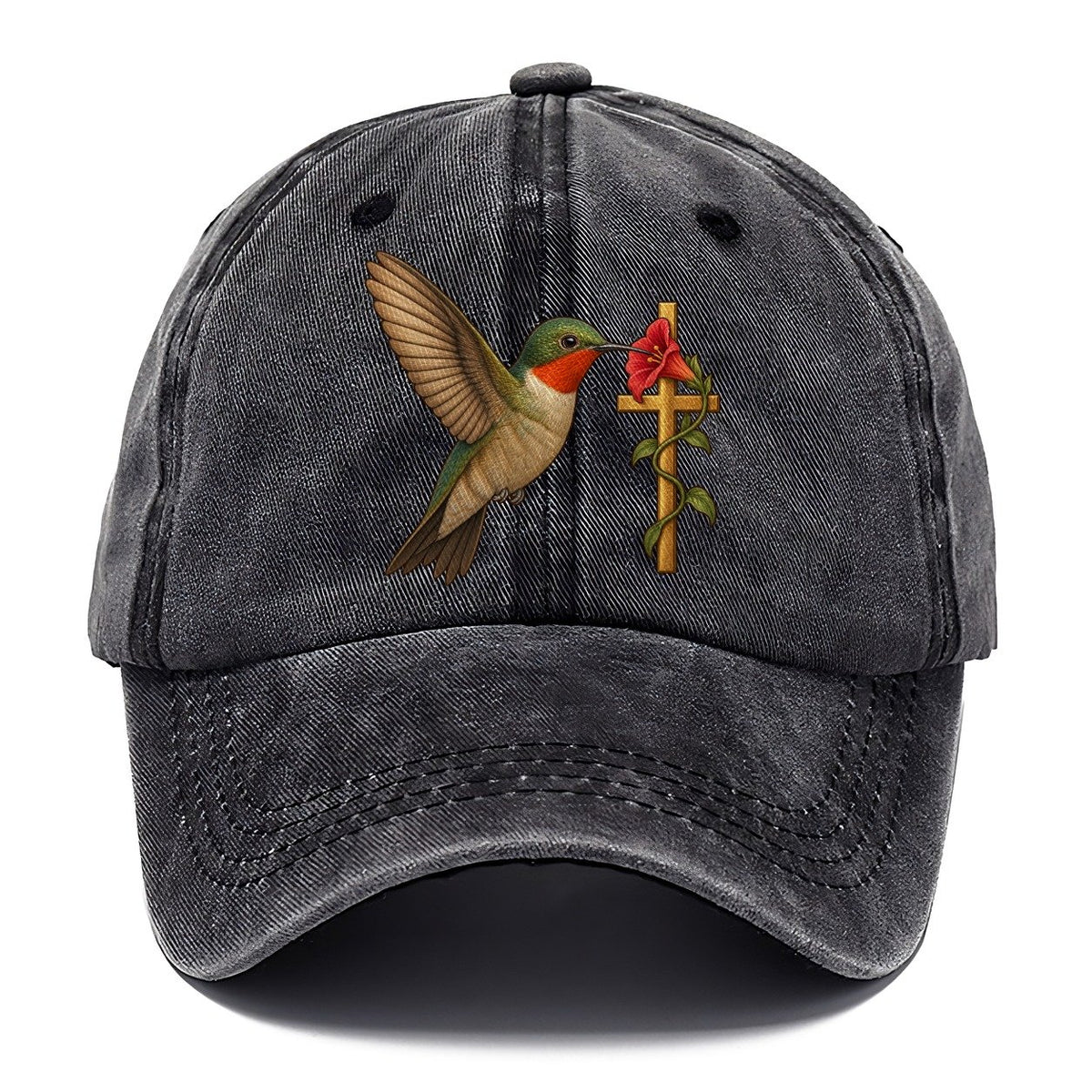 Hummingbird With Cross Classic Cap – Graphite