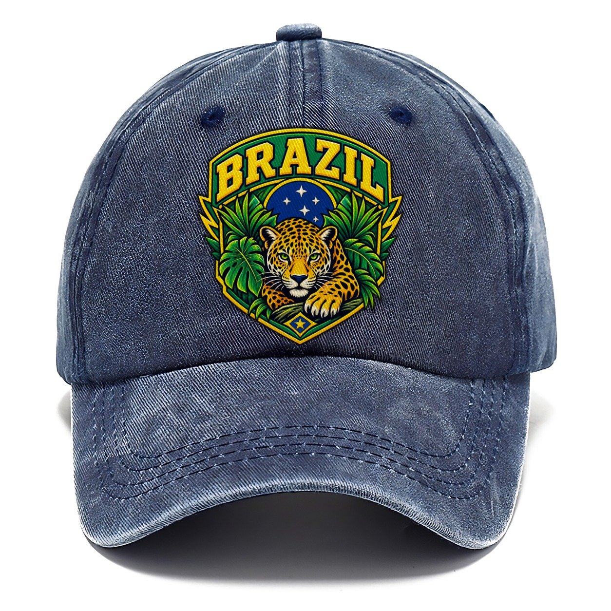 Brazil Retro Badge Country Logos Classic Cap – Twilight Navy